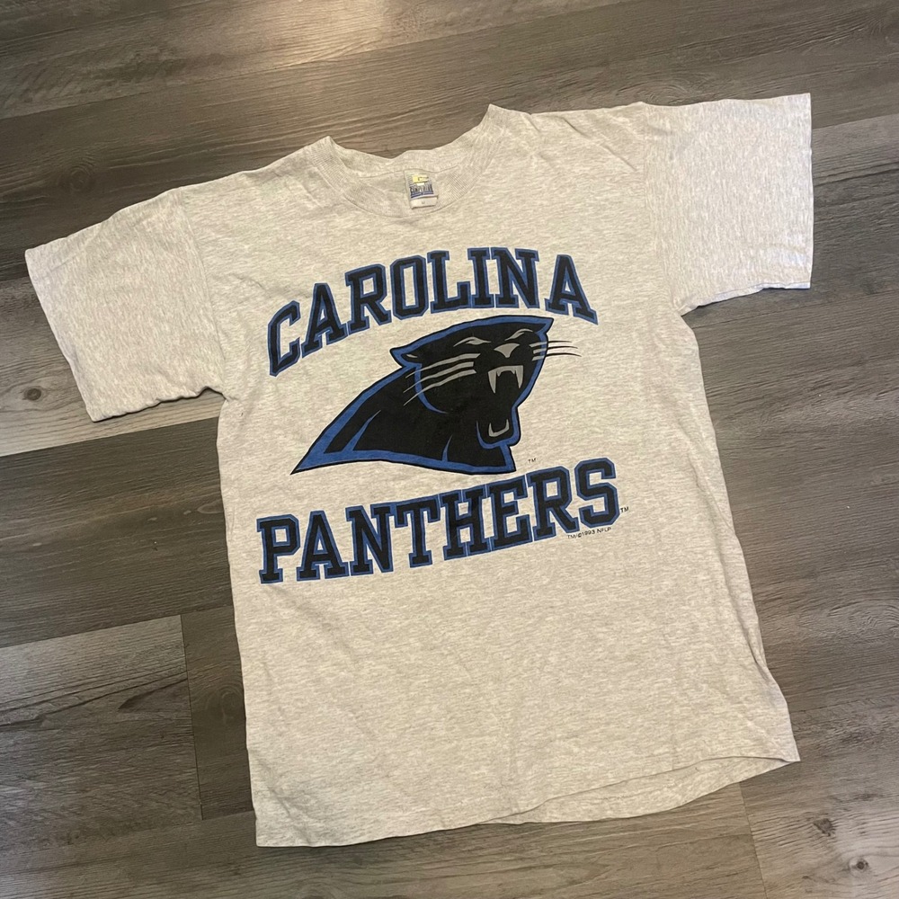 Vintage 1993 Carolina Panthers T Shirt Mens Medium Gray NFL Competitor USA Made